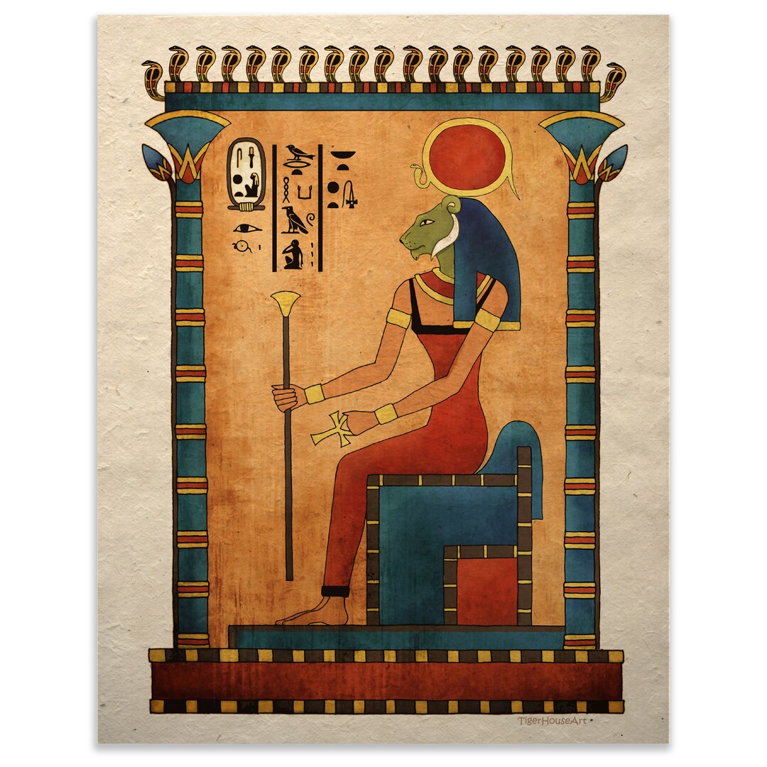 Egyptian Art Ancient Goddess Sekhmet Print Wall Decor - Etsy