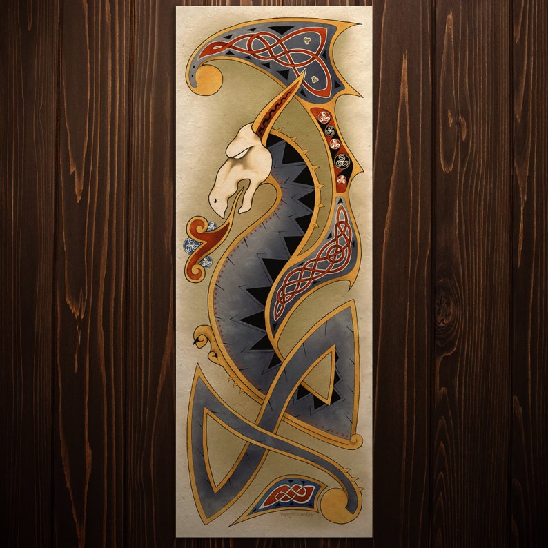 celtic dragon art print