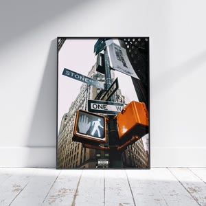 NYC Traffic Light Poster: Urban Street Sign Art (Digital Download)