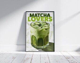 Modern Cafe Wall Art – Matcha Lovers  – Modern Kitchen Decor