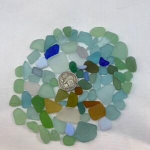 Sea glass surf tumbled, mixed colors. image 2