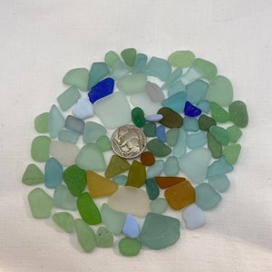 Sea glass surf tumbled, mixed colors. image 1