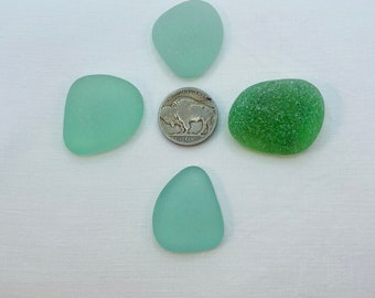 Sea glass, genuine surf tumbled shades of seafoam and green.