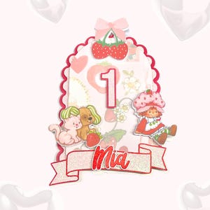 strawberry shortcake cake topper | strawberry shortcake topper | cake topper | 80’s strawberry shortcake topper | berry first birthday