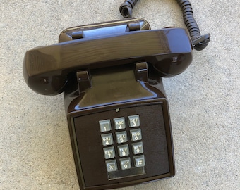 Push Button Phone - Brown - ITT - Model 2500DMG