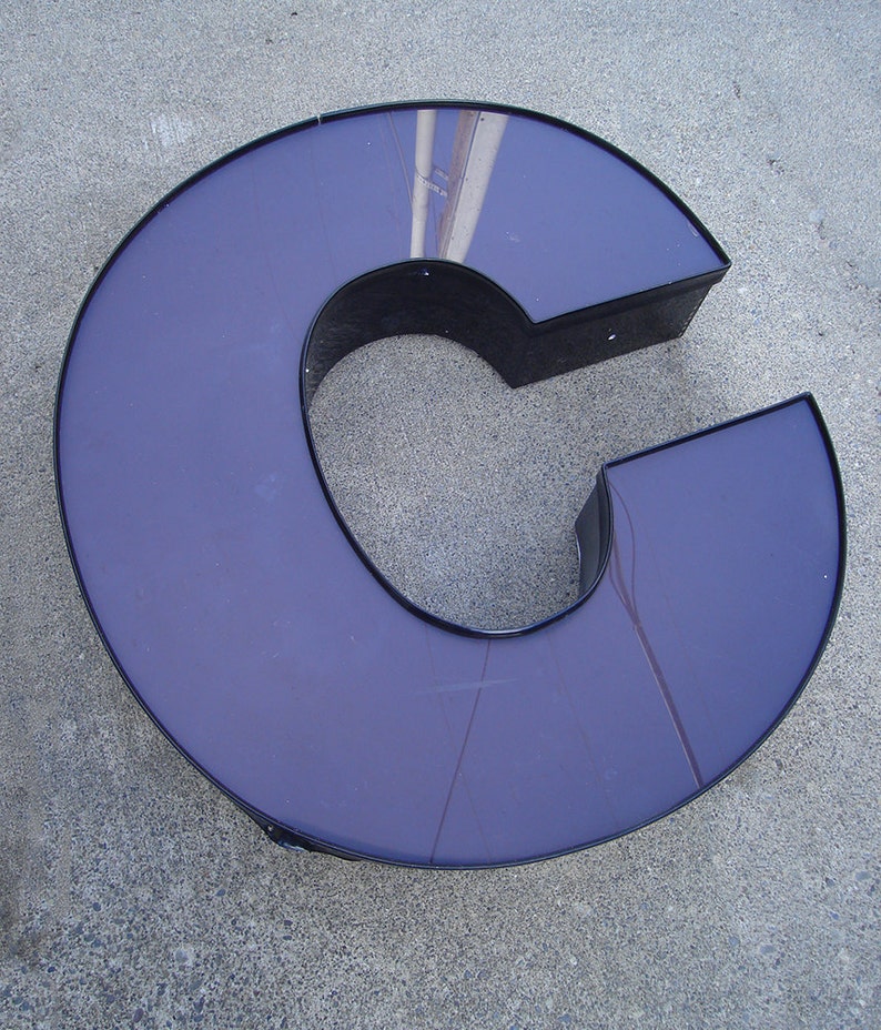 CARS or C Letter Large Capital Wall Decor Purple Type Art 25 inches height x 23.25 width image 2