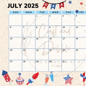 Printable July 2025 Calendar