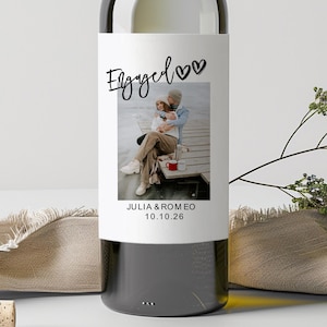 Custom photo label/Engagement Gifts for Couple/Photo Champagne Labels/Photo Engagement Gift/Wedding Champagne Label/She Said Yes