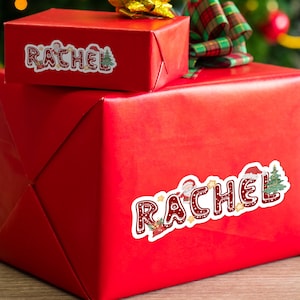 Gepersonaliseerde kerstnaamstickers/aangepaste kerstcadeaulabels/kerstnaamlabels voor vakantiecadeaus/kerstcadeaukaartjes/cartoonstickers