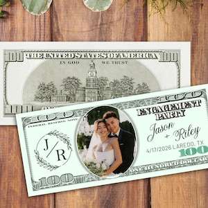 Personalized 100 Dollar Bill Prints/Perfect For The Bride/Wedding Party Money/Custom Game Money/Editable 100 Dollar Bills/Your Face On Money