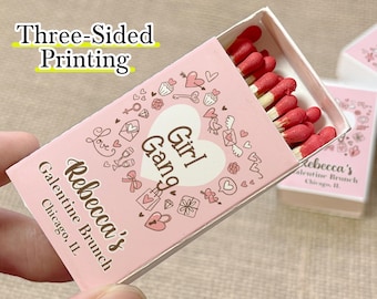 Girl Gang Matchbox Favors, Personalized Galentines Day Gift, Brunch Party Matches, Custom Matchbook Art, Besties Gift, Happy Galentine's Day