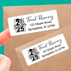Class of 2025 Graduation Return Address Stickers/Personalized Photo Return Address Label/Senior Collage Cap Graduation Address Label Sticker