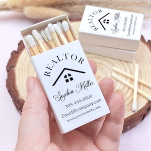 Real Estate Agent Matchboxes/Realtor Closing Matchbox Gifts/Open House Gift for Buyers or Sellers/Realtor Giveaways Idea/Party Decor in Bulk