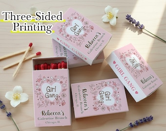 Personalized Girl Gang Match Boxes/Bulk Galentines Party Favors/Valentine's Day Gift for Friends/Girls’ Night Keepsakes/Custom Besties Gifts