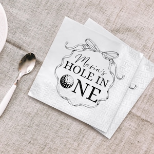 Custom Hole in One Birthday Napkins/Hole in One First Birthday Theme Napkin/Golf Birthday Napkins/Golfer Gift Ideas/Beverage Napkins in Bulk