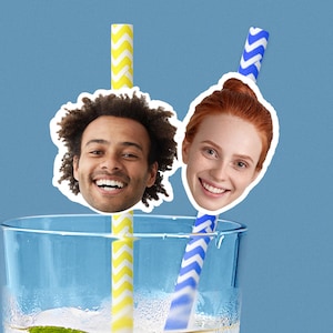 Bachelorette Party Head Straws, Photo Face Straws, Bachelor Head on a Stick, Groom Face Straws, Bridesmaids Gifts, Custom Funny Party Favors