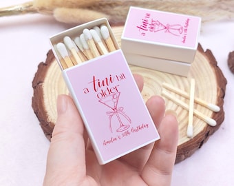 Tini Bit Older Martini Personalized Birthday Match Boxes/Birthday Party Match Box Favors/Dirty 30/Happy Birthday Matches/21st Birthday