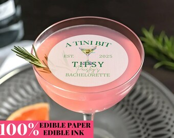 Espresso Martini Bachelorette Edible Drink Topper, Tini Bit Tipsy Edible Cocktail Garnishes, Bachelorette & Bridal Party Cupcake Decorations