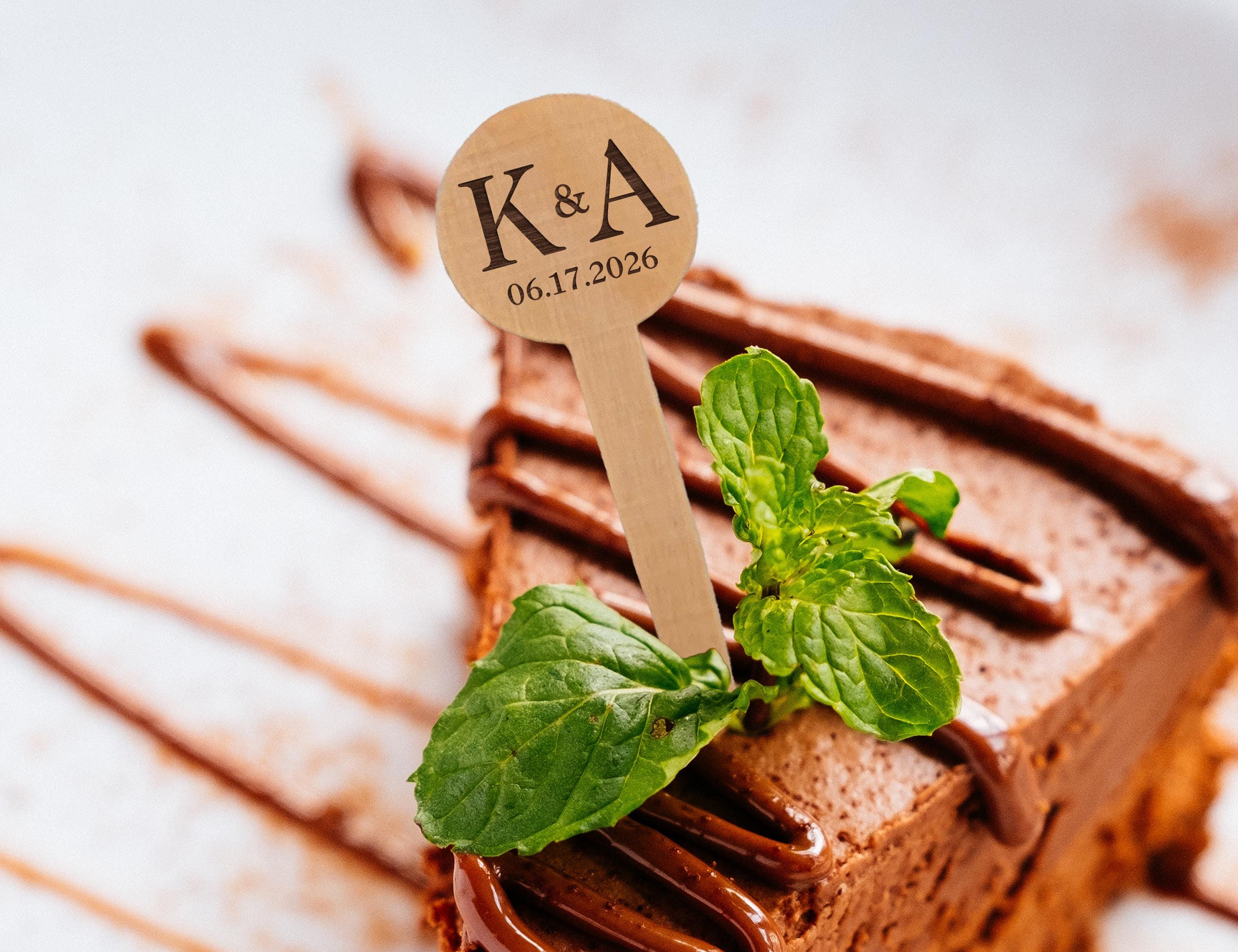 Personalized Wooden Wedding Food Picks/wedding Monogram Cupcake Toppers ...
