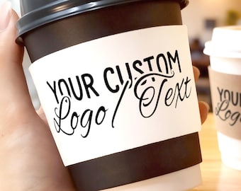 Custom Coffee Cups with Lids & Sleeves/Coffee Shop Disposable To Go Cups/Beverage Cups for Wedding, Birthday, Business Event and Party Decor