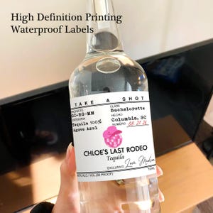 Last Rodeo Bach Mini Tequila Labels/Bachelorette Party Shot Bottle Labels/Casamigos Labels for Bachelorette/Last Rodeo Bachelorette Favors
