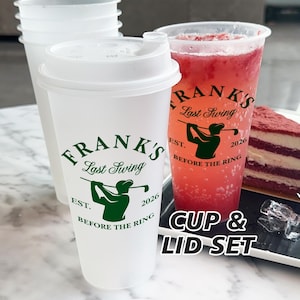 Golf Bachelor Party Frosted Cups, Custom Name Last Swing Before The Ring Drink Cups, Groomsmen Gift Wedding Favors, Bachelorette Party Cups