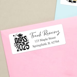 Graduation Return Address Labels Class of 2025 Graduation Stickers Personalized Return Address Labels Mailing Labels for Grad Announcements