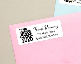 Graduation Return Address Labels Class of 2025 Graduation Stickers Personalized Return Address Labels Mailing Labels for Grad Announcements