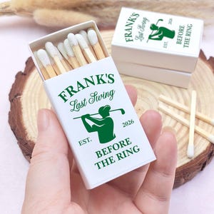 Custom Bachelor Matches, Bulk Golf Matchbox Favors, Last Swing Before the Ring, Wedding Bachelor Party Matchbook, Matches Gift for Groomsmen