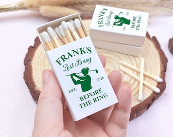 Custom Bachelor Matches, Bulk Golf Matchbox Favors, Last Swing Before the Ring, Wedding Bachelor Party Matchbook, Matches Gift for Groomsmen