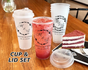 Personalized Wedding Cups/Custom Party Frosted Cups/Shatterproof Frost Flex Cups/Wedding Toast Cups/Reception Bar Cups/Wedding Monogram Cups