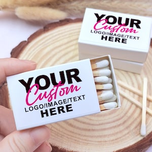Custom Logo Business Matchboxes/Bulk Matches/Business Guest Favors/Wedding Matches/Logo Promotional Gifts/Company Party Decor/Birthday Favor