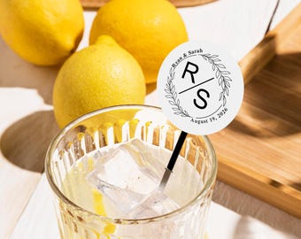 Aangepaste roerstaafjes voor bruiloft/gepersonaliseerde initialen roerstaafje/cocktailroerstaafje/roerstokjes bruiloft/bruidsdouchedecoraties