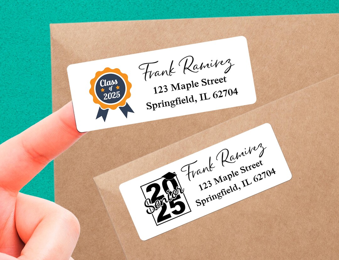 Grad Address Labels Custom Graduation Address Label/class of 2025 Return Address Labels ...