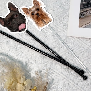 Wedding Pet Face Stir Sticks/Dog Photo Stir Stick/Pet Wedding Cocktail Stirrers/Swizzle Sticks/Wedding Party Drink Stirrers/Signature Drinks