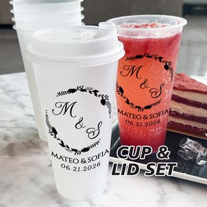 Personalized Wedding Cups/Party Favor Frosted Cups/Shatterproof Frosted Flex Cups/Wedding Toast Cups/Reception Bar Cups/Custom Monogram Cups