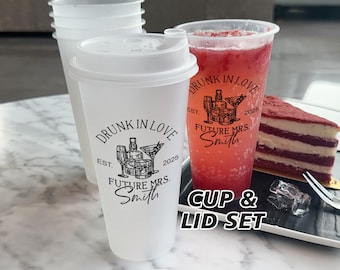 Drunk In Love Bachelorette Party Frost Cups/Bachelorette Weekend Party Favors/Bridal Shower Shatterproof Plastic Cups/Bach Party Decoration