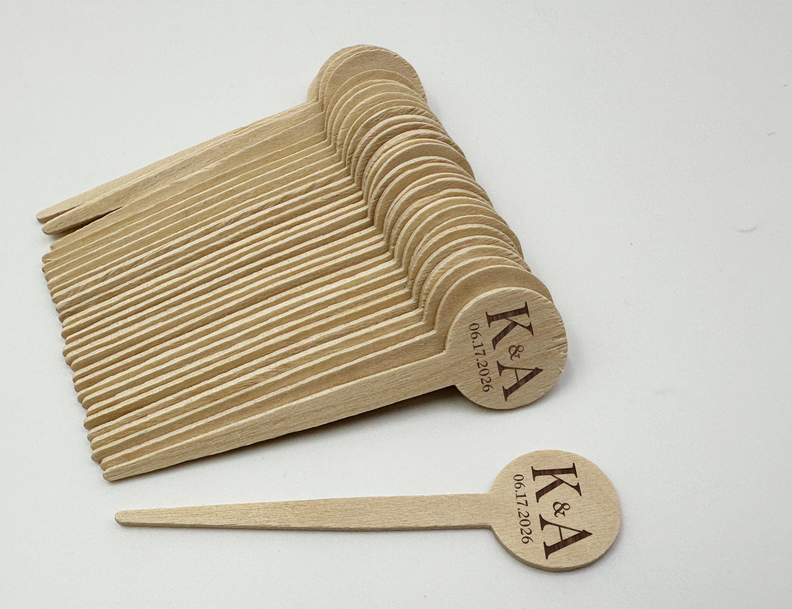 Personalized Wooden Wedding Food Picks/wedding Monogram Cupcake Toppers ...