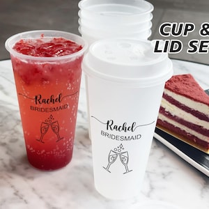 Bridal Shower Party Frosted Cups/Custom Bridesmaid Plastic Cup/Personalized Cup Gift for Bridesmaid/Wedding Cup Favor/Bachelorette Party Cup