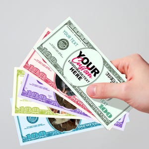 Custom 100 Dollar Bills Prints/Game Party Play Money/Add Your Text & Face on Money/Personalized Hundred Dollar Bucks for Weddings, Birthdays