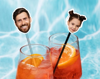 Personalized Face Drink Stirrers, Acrylic Cocktail Stir Sticks, Swizzle Sticks, Beverage Sticks, Drink Stir Sticks for Birthday Party Favors