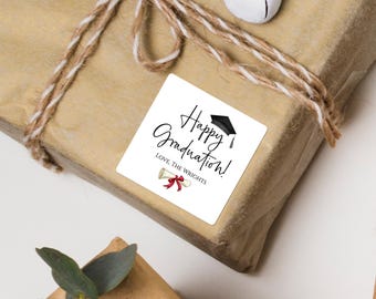 Grad Cap 2025 Personalized Sticker, Graduation Stickers, Custom Gift Labels, Envelope Sealing Stickers, Graduation Announcement, Grad Party