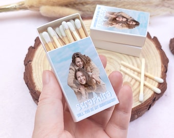 Will You Be My Bridesmaid, Custom Bridal Shower Matchboxes, Maid of Honor Gift Matchbooks, Bridesmaid Proposal Matches, Wedding Guest Favors