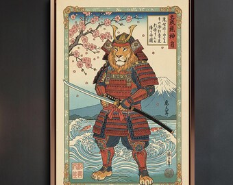 日本のタコアートプリントポスター木版画浮世絵風壁サムライタトゥー