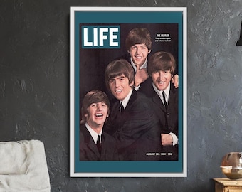 The Beatles Life Magazine Cover - August 28, 1964 Canvas Wall Art, Vintage Music Decor, Framed or Rolled, Ready-to-Hang Retro Artwork