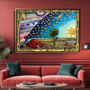 Modern Printed, Gravure Flammarion Canvas Poster, Modern Art Canvas, Gravure Wall Art, Cosmos Canvas Art, Office Canvas, Gift For The Home