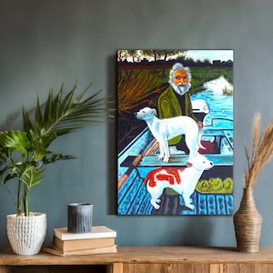 Framed Goodfellas Old Man and Dogs Canvas Art Print: Replica of Martin Scorsese&#39;s Film featuring DeNiro, Pesci, and Liotta