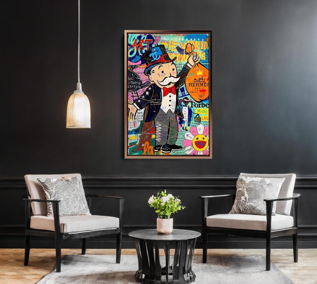 Monopoly Man Fashion Pop Art Canvas | Stylish Framed Wall Decor ...
