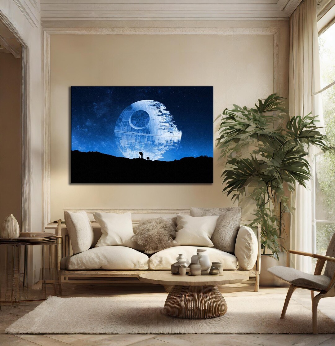 Star Wars Death Star Canvas, Return of the Jedi Art Print, Framed Star ...