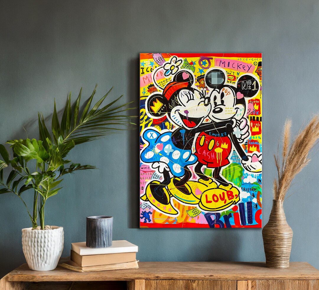 Banksy Mickey and Minnie Mouse Pop Art Canvas | Graffiti Wall Art